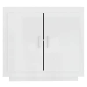 vidaXL &Scaron;oninė spintelė, balta, 80x40x75cm, apdirbta mediena, blizgi