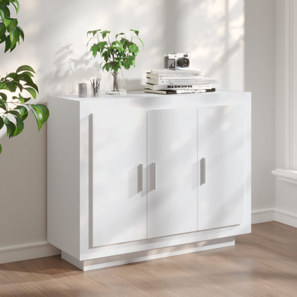 fehér szerelt fa tálalóasztal 92 x 35 x 75 cm