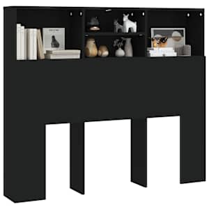 Čelo postele s úložným prostorem černé 120 x 19 x 103,5 cm - obrázek 4