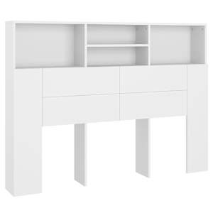 vidaXL peatsiga kapp, valge, 140 x 19 x 103,5 cm