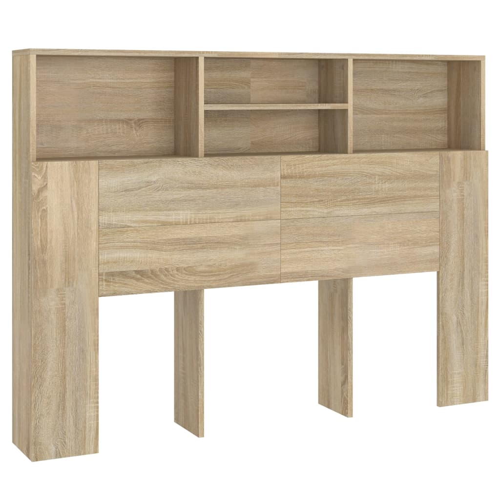vidaXL Čelo postele s úložným prostorem dub sonoma 140 x 19 x 103,5 cm