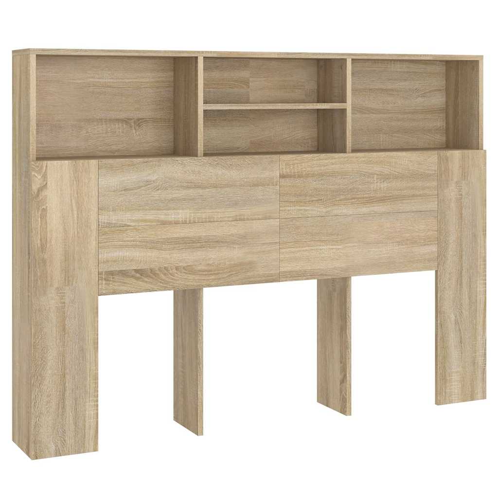vidaXL Hoofdbordkast Sonoma eiken 140x19x103,5 cm, foto 3