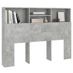 Čelo postele s úložným prostorem betonově šedé 140x19x103,5 cm - obrázek 4