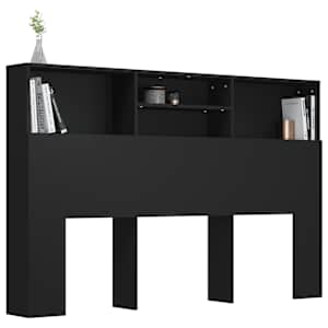 Čelo postele s úložným prostorem černé 160 x 19 x 103,5 cm - obrázek 4