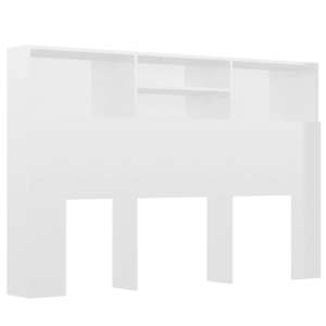 Čelo postele s úložným prostorem lesklé bílé 160x19x103,5 cm - obrázek 2