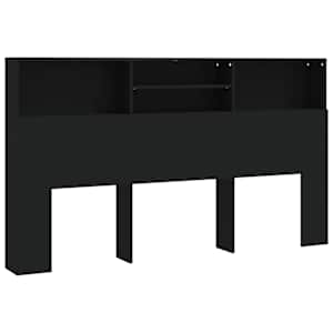 Čelo postele s úložným prostorem černé 180 x 19 x 103,5 cm - obrázek 2
