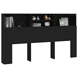 Čelo postele s úložným prostorem černé 180 x 19 x 103,5 cm - obrázek 5