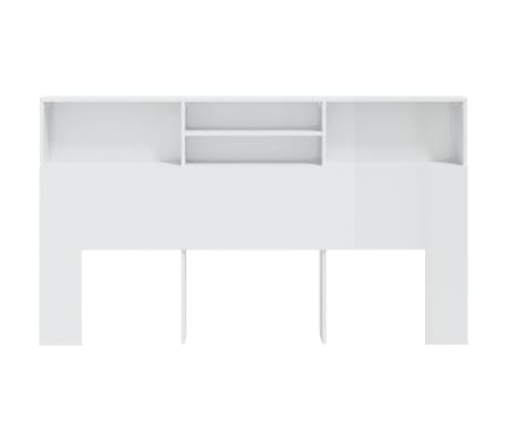 vidaXL Headboard Cabinet High Gloss White 180x19x103.5 cm