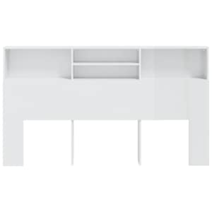 vidaXL Headboard Cabinet High Gloss White 180x19x103.5 cm