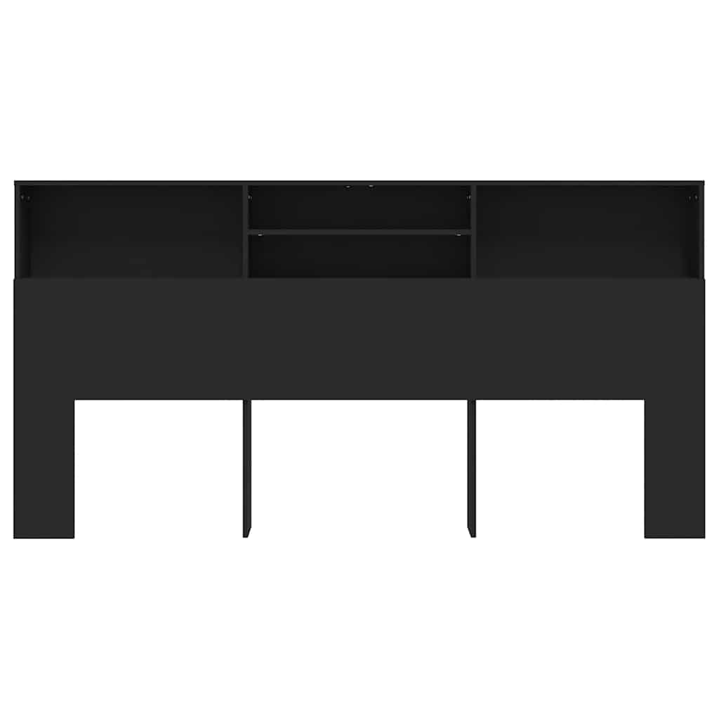 Thumbnail - vidaXL Kopfteil mit Ablagen Schwarz 200x19x103,5 cm