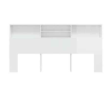 vidaXL Sengegavlskap høyglans hvit 200x19x103,5 cm