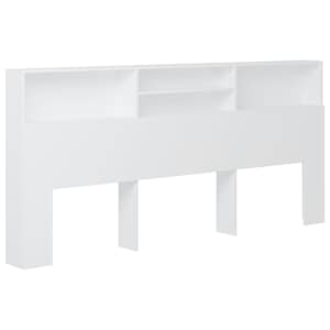 čelo postele s úložným prostorem bílé 200 x 19 x 103,5 cm - obrázek 2