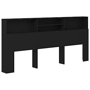 Čelo postele s úložným prostorem černá 200 x 19 x 103,5 cm - obrázek 2