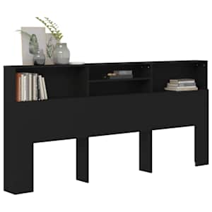 Čelo postele s úložným prostorem černá 200 x 19 x 103,5 cm - obrázek 6