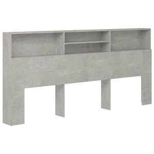 Čelo postele s úložným prostorem betonově šedé 220x19x103,5 cm - obrázek 2
