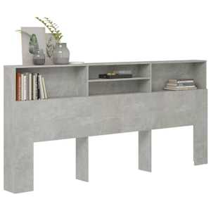 Čelo postele s úložným prostorem betonově šedé 220x19x103,5 cm - obrázek 6