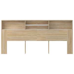 vidaXL voodipeatsi kapp, valge ja Sonoma tamm, 220 x 19 x 103,5 cm