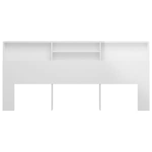 vidaXL Armoire de t&ecirc;te de lit Blanc brillant 220x19x103,5 cm