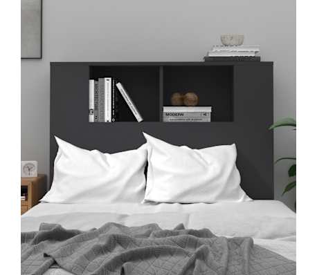vidaXL Headboard Cabinet Black 100x18.5x102.5 cm