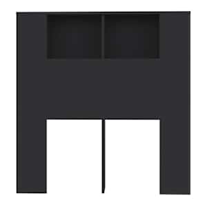 Čelo postele s úložným prostorem černé 100 x 18,5 x 102,5 cm - obrázek 4