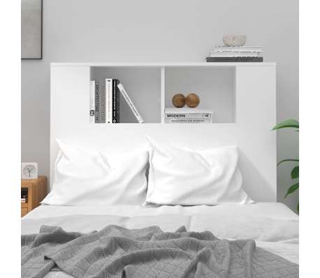 vidaXL Hoofdbordkast 100x18,5x102,5 cm hoogglans wit