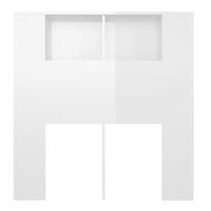 Čelo postele s úložným prostorem lesklé bílé 100x18,5x102,5 cm - obrázek 4