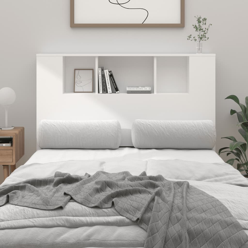 vidaXL Tăblie de pat cu dulap, alb, 120×18,5×104,5 cm (si imagine noua
