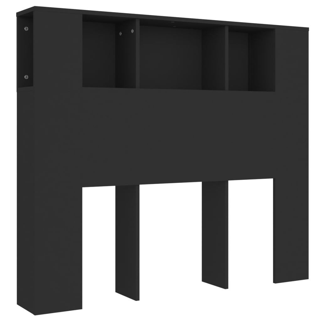 vidaXL Čelo postele s úložným prostorem černé 120 x 18,5 x 102,5 cm