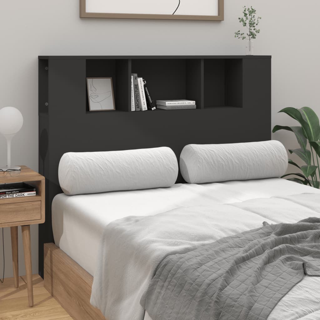 vidaXL Sängynpääty säilytystilalla musta 120x18,5x102,5 cm