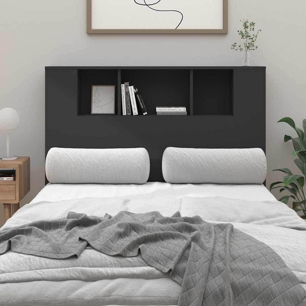 vidaXL Wezg�owie ��ka z p�kami, czarne, 120x18,5x102,5 cm