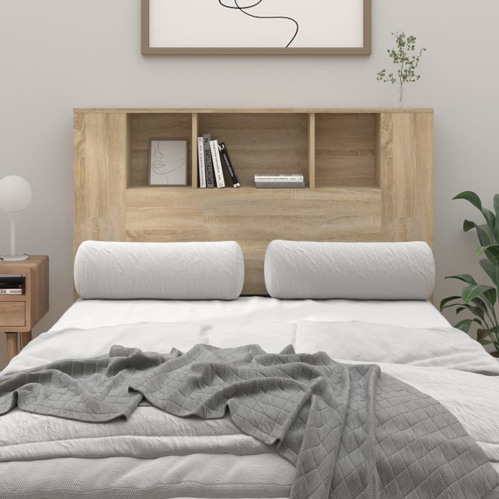 vidaXL Tăblie de pat cu dulap, stejar sonoma, 120x18,5x104,5 cm