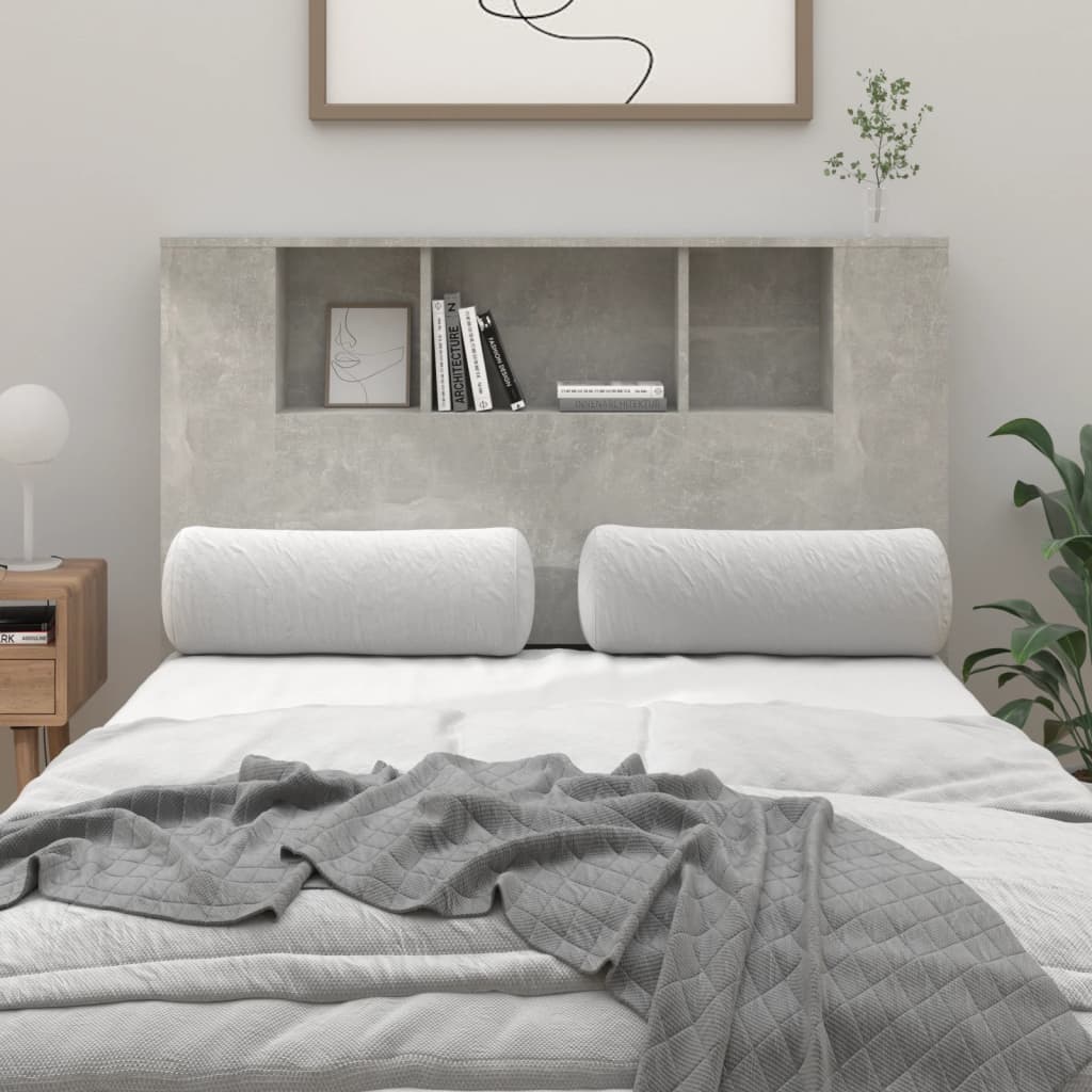 vidaXL Kopfteil mit Ablagen Betongrau 120x18,5x102,5 cm