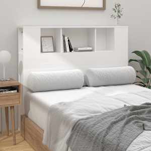 vidaXL Headboard Cabinet High Gloss White 120x18.5x102.5 cm
