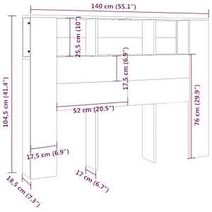 Čelo postele s úložným prostorem černé 140 x 18,5 x 104,5 cm - obrázek 6