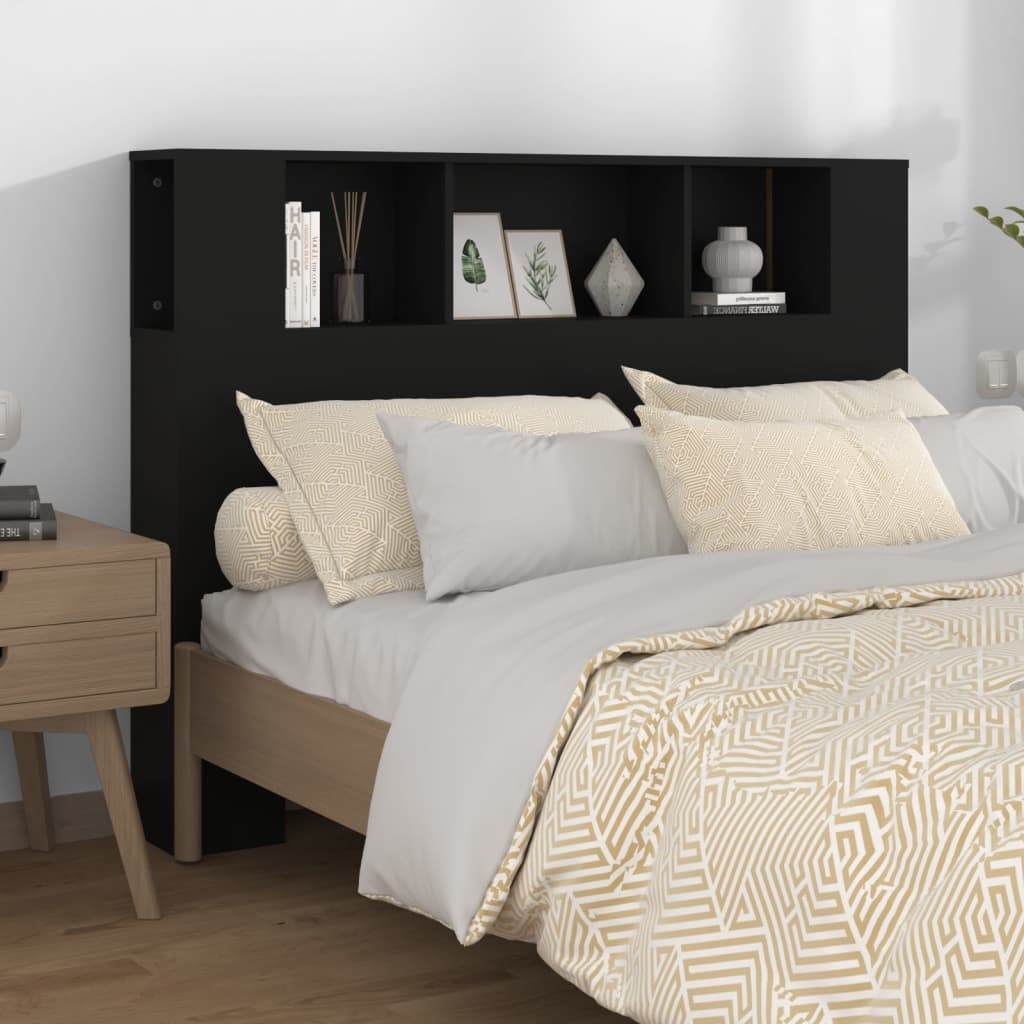 vidaXL Wezg�owie ��ka z p�kami, czarne, 140x18,5x104,5 cm