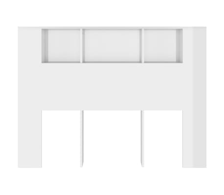 vidaXL Табла за легло тип шкаф, бял гланц, 140x18,5x104,5 см