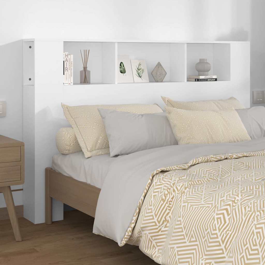 vidaXL Wezg�owie ��ka z p�kami, bia�e, 160x18,5x104,5 cm