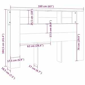 Čelo postele s úložným prostorem černé 160 x 18,5 x 104,5 cm - obrázek 6