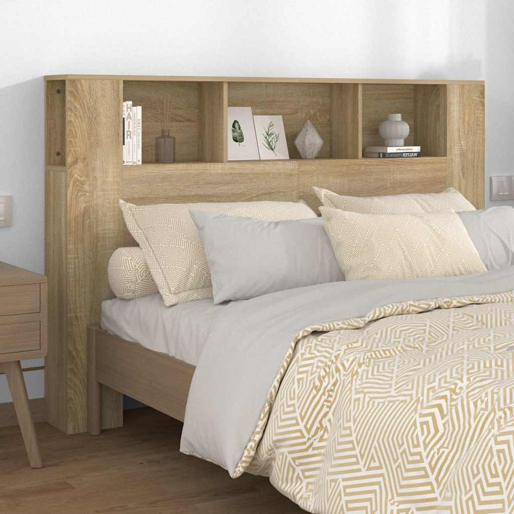vidaXL Wezg�owie ��ka z p�kami, d�b sonoma, 160x18,5x104,5 cm