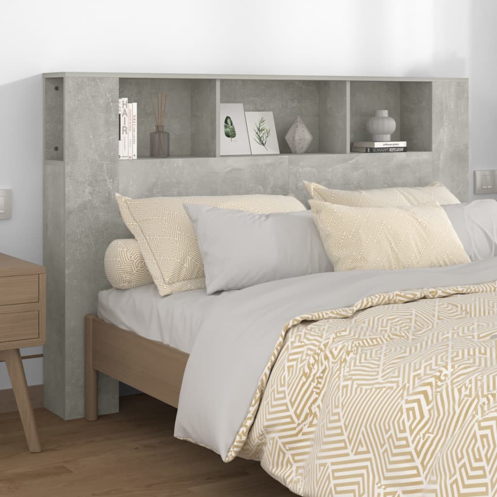 vidaXL Wezg�owie ��ka z p�kami, szaro�� betonu, 160x18,5x104,5 cm
