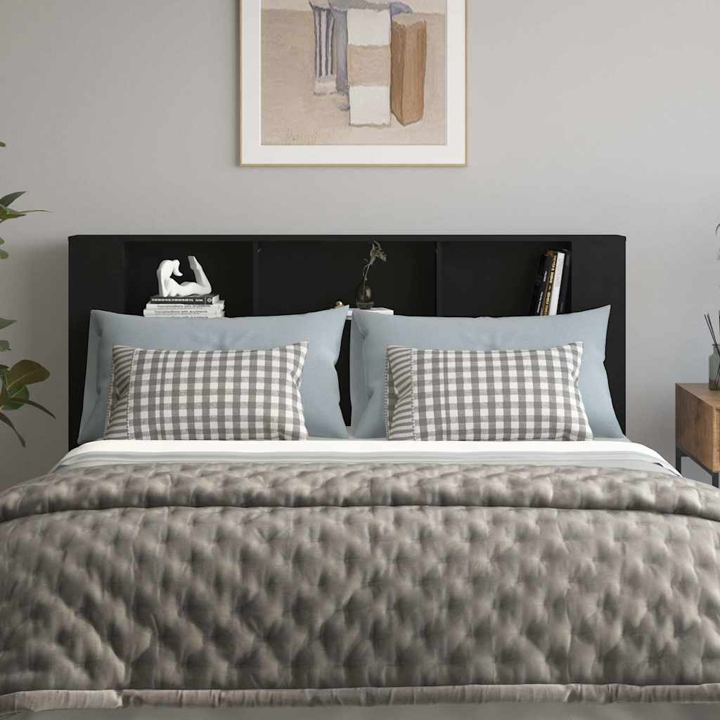 vidaXL Hoofdbordkast 180x18,5x104,5 cm zwart, foto 2