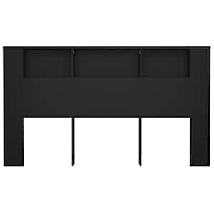 Čelo postele s úložným prostorem černé 140 x 18,5 x 104,5 cm - obrázek 4