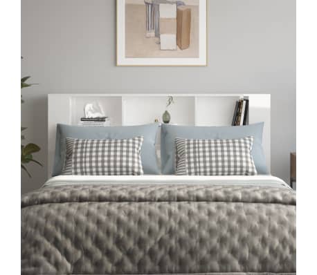 vidaXL Sengegavlskap høyglans hvit 180x18,5x104,5 cm