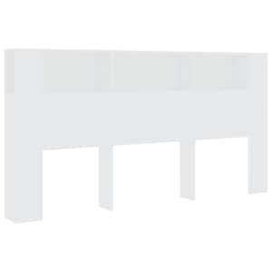 Čelo postele s úložným prostorem bílé 200 x 18,5 x 104,5 cm - obrázek 2