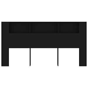 Čelo postele s úložným prostorem černé 200 x 18,5 x 104,5 cm - obrázek 3