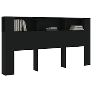 Čelo postele s úložným prostorem černé 200 x 18,5 x 104,5 cm - obrázek 6