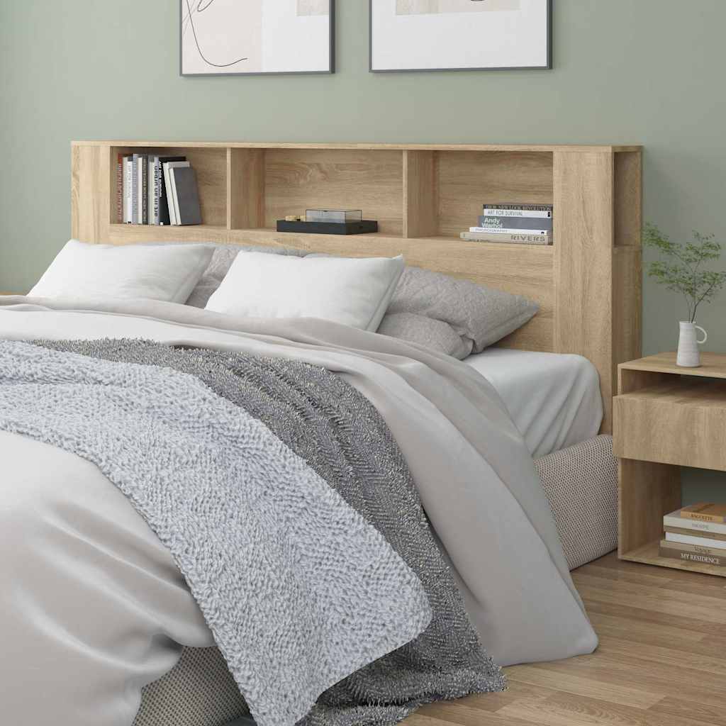 vidaXL Wezg�owie ��ka z p�kami, d�b sonoma, 200x18,5x104,5 cm