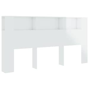 Čelo postele s úložným prostorem lesklé bílé 200x18,5x104,5 cm - obrázek 2
