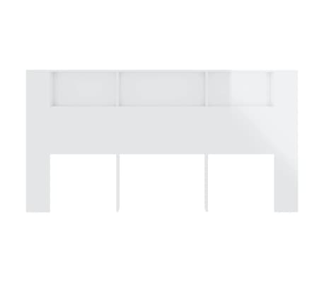 vidaXL Hoofdbordkast 200x18,5x104,5 cm hoogglans wit