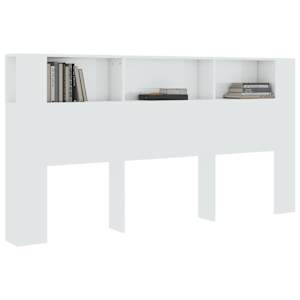 Čelo postele s úložným prostorem lesklé bílé 200x18,5x104,5 cm - obrázek 6
